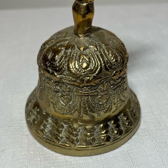 Vintage Ornate Brass Hand Bell Made In India - Picture 3 of 7